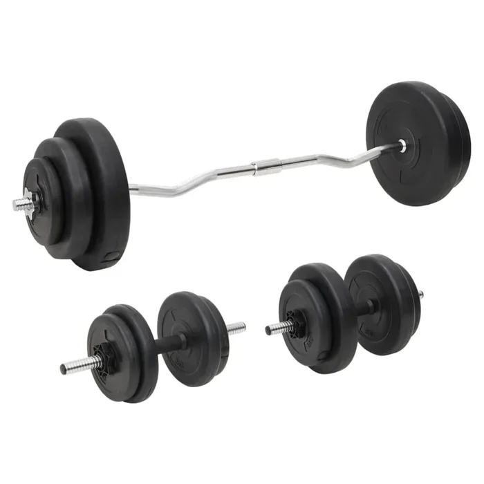 vidaXL Juego de barras y mancuernas con discos 60 kg (3)