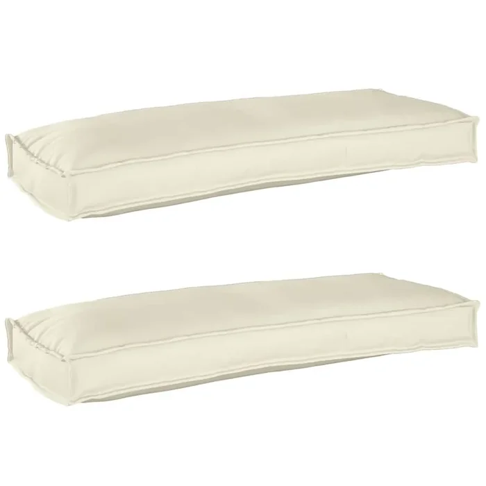 vidaXL Juego de cojines de paleta 2 pcs Crema 100 x 40 x 8 cm