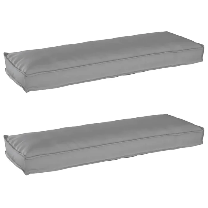 vidaXL Juego de cojines de paleta 2 pcs Gris 120 x 40 x 8 cm