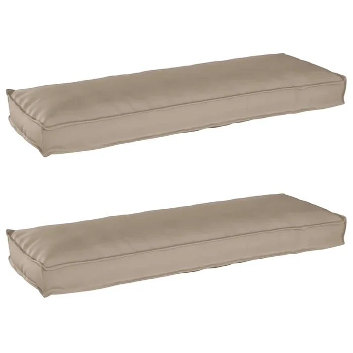 vidaXL Juego de cojines de paleta 2 pcs Taupé 120 x 40 x 8 cm