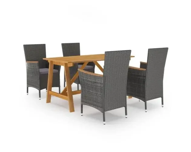 vidaXL juego de comedor de jardín de 5 piezas gris | Brico Depôt Prezzo Conveniente