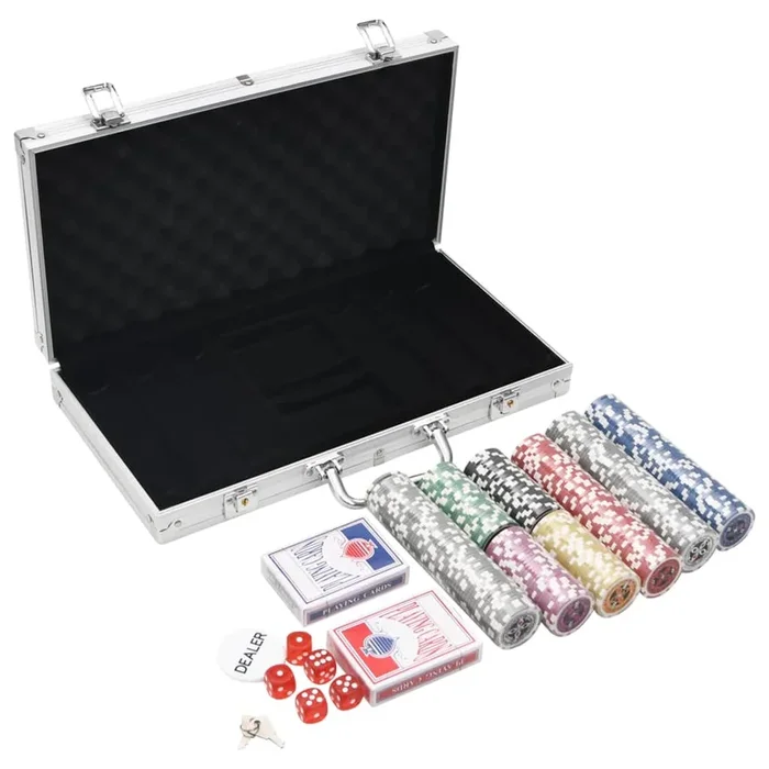 vidaXL Juego de fichas de póker 300 piezas 11,5 g (4)