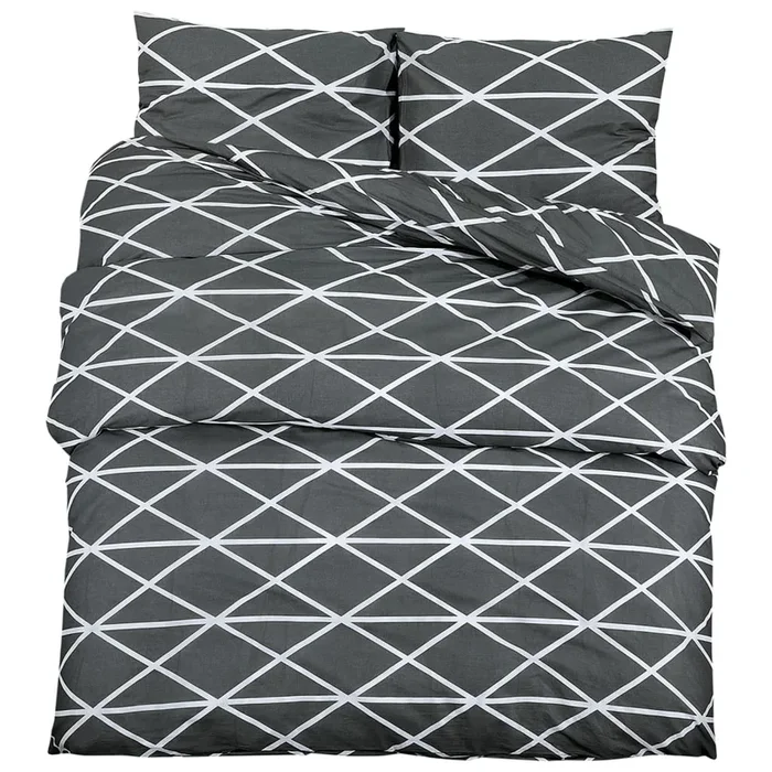 vidaXL Juego de funda nórdica algodón gris 200×200 cm (9)