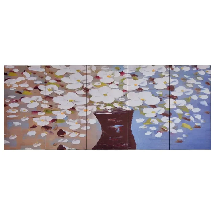 vidaXL Juego de lienzos flores en jarrón multicolor 150×60 cm