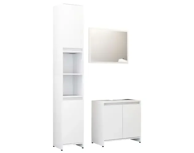 vidaXL juego de muebles de baño 3 piezas madera ingeniería blanco | Brico Depôt Moderno