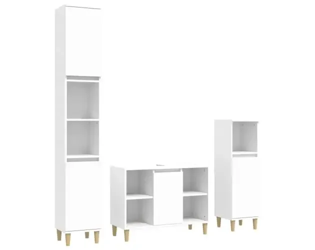 vidaXL juego de muebles de baño 3 pzas madera contrachapada blanco | Brico Depôt Edizione Limitata