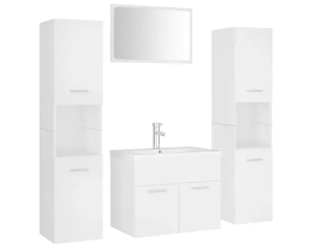 vidaXL juego de muebles de baño madera de ingeniería blanco | Brico Depôt Vendita Finale