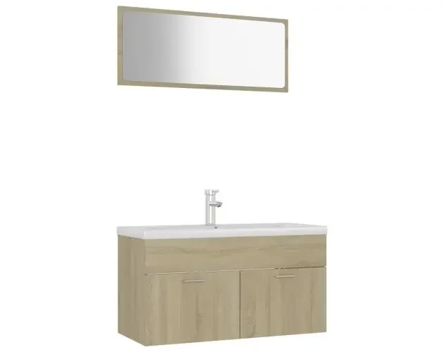vidaXL juego de muebles de baño madera de ingeniería roble sonoma | Brico Depôt Ultimissimo Modello