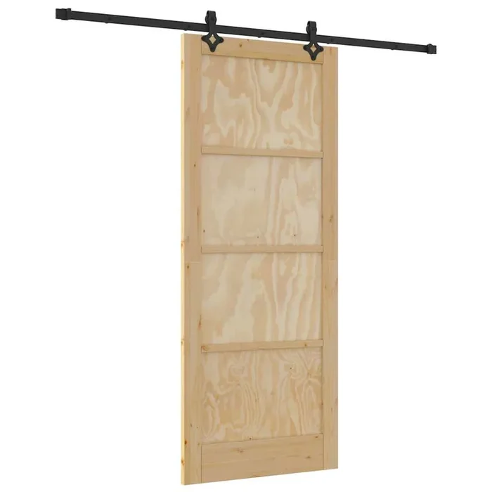vidaXL Juego de Puerta Corredera ORKDAL Natural y negro 86 x 211 cm