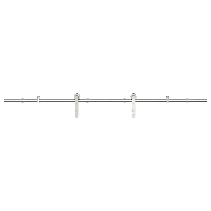 vidaXL Kit de herrajes para puerta corredera 183 cm acero plateado