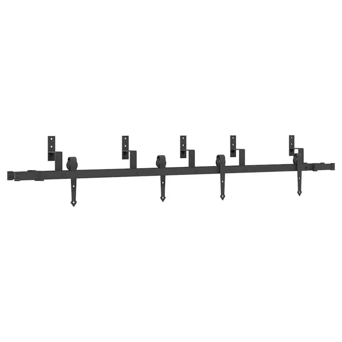 vidaXL Kit de herrajes para puertas correderas acero negro 213,5 cm (2)