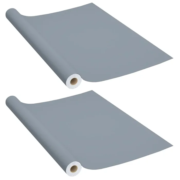 vidaXL Láminas autoadhesivas muebles 2 uds PVC gris 500×90 cm