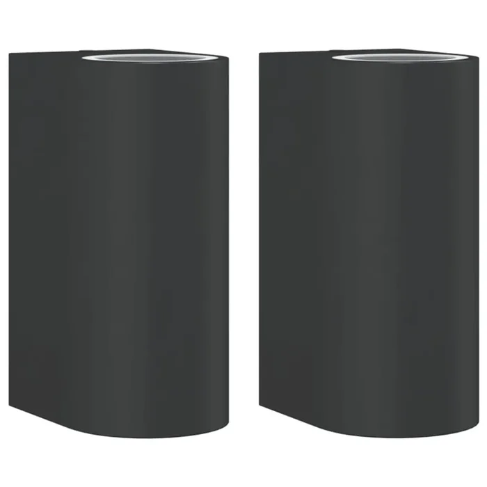 vidaXL Lámparas de pared de exterior 2 uds aluminio fundido negro (4)
