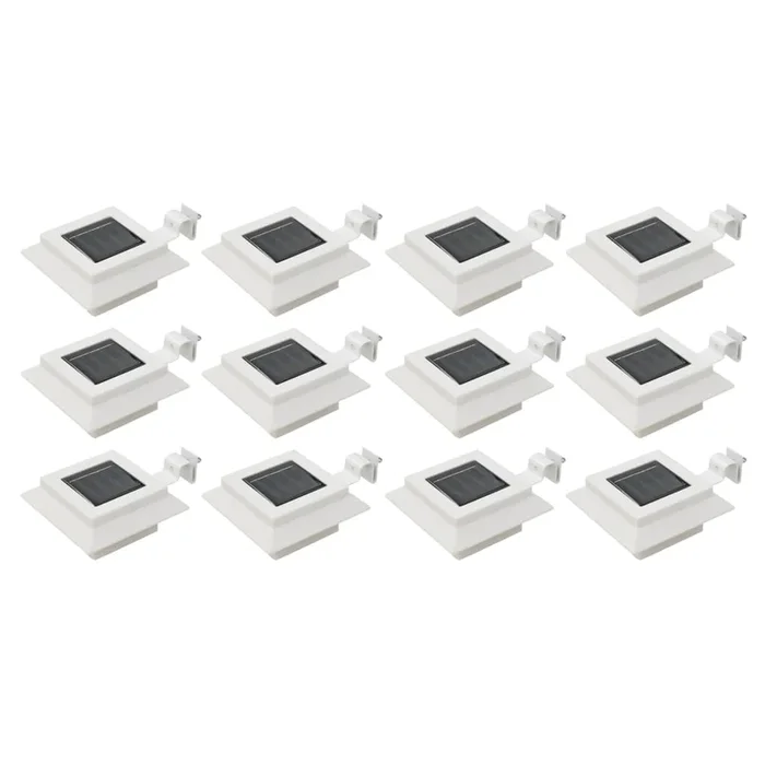 vidaXL Lámparas solares cuadradas de exterior blancas 12 uds LED 12 cm