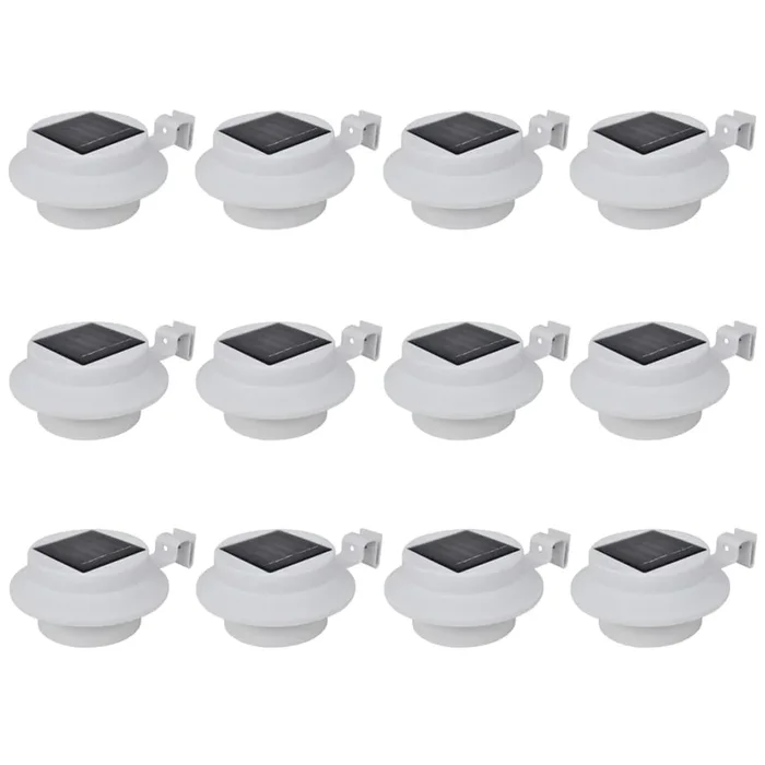 vidaXL Lámparas solares para valla exterior 12 uds LED negro (2)