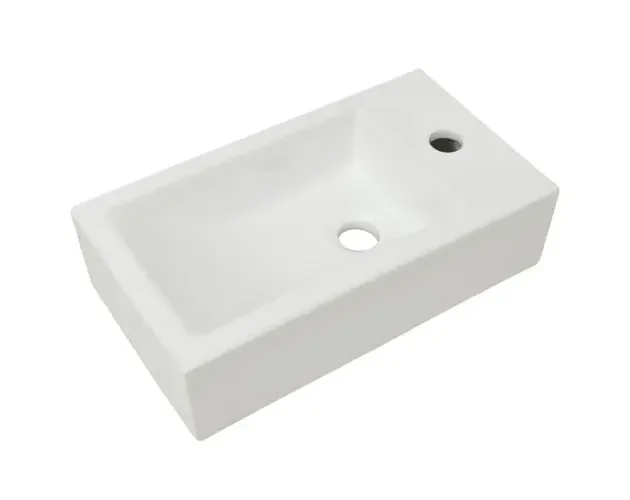 vidaXL lavabo con agujero grifo rectangular cerámica 46×25,5×12 blanco | Brico Depôt Economico