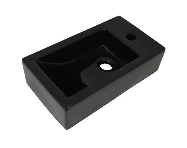 vidaXL lavabo con agujero grifo rectangular cerámica 46×25,5×12 negro | Brico Depôt Miglior Prezzo