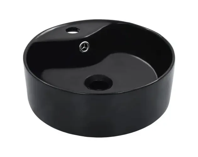 vidaXL lavabo con rebosadero 36×13 cm cerámica negro | Brico Depôt Più Venduto
