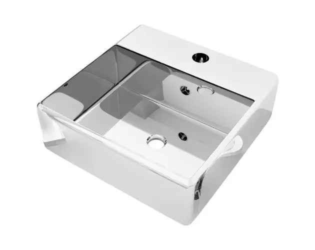 vidaXL lavabo con rebosadero 41x41x15 cm cerámica plateado | Brico Depôt Certificato