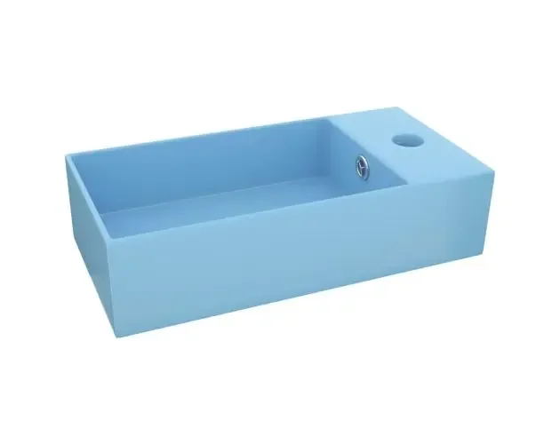 vidaXL lavabo con rebosadero cerámica azul claro | Brico Depôt Spedizione Espresso