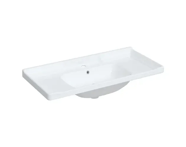 vidaXL lavabo de baño rectangular cerámica blanco 100x48x23 cm | Brico Depôt Scelto Dai Clienti