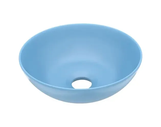 vidaXL lavabo de cuarto de baño redondo cerámica azul claro | Brico Depôt Alta Qualità