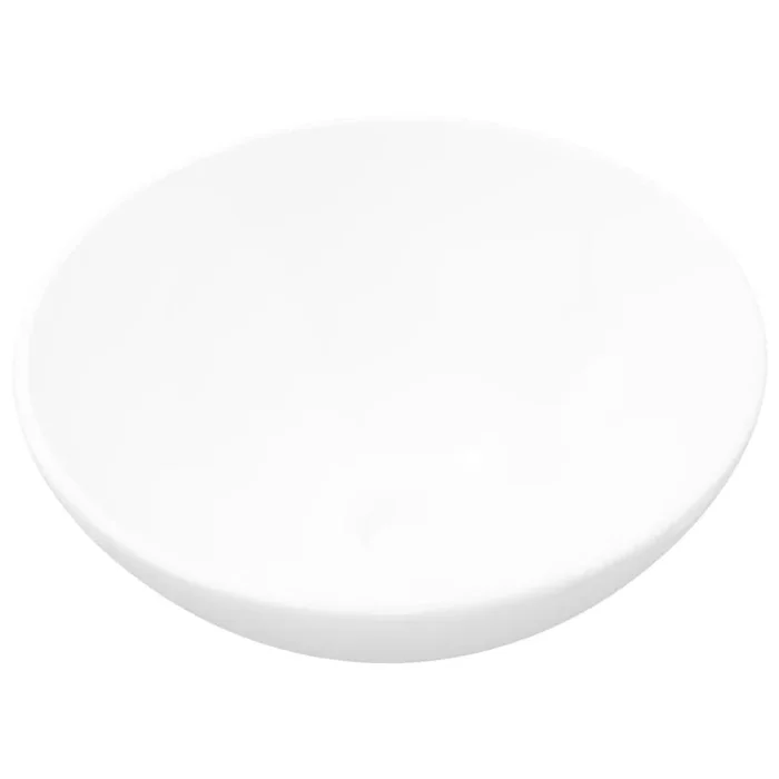 vidaXL Lavabo de cuarto de baño redondo cerámica blanco