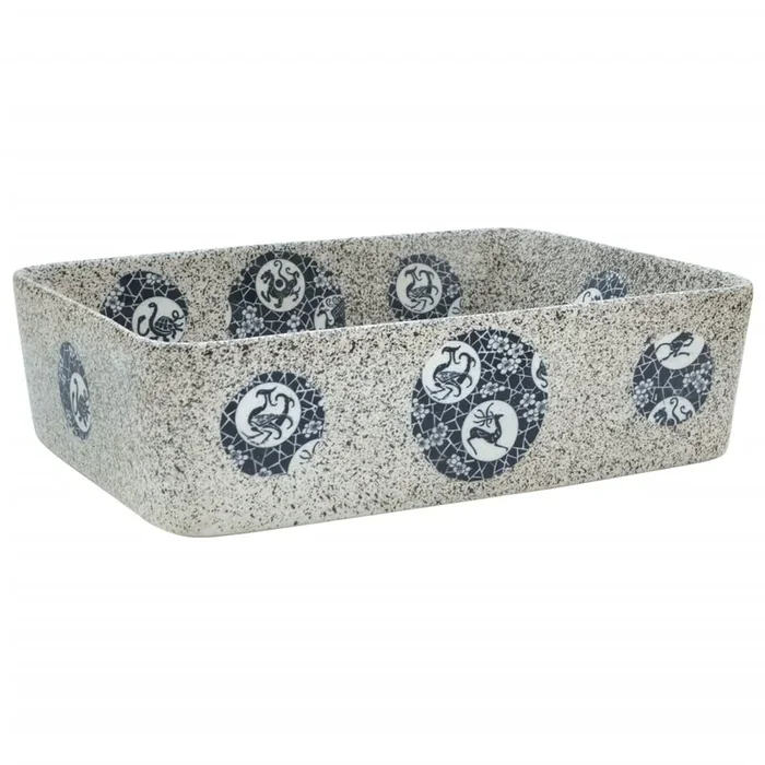 vidaXL Lavabo de encimera rectangular cerámica multicolor 46×35,5x13cm