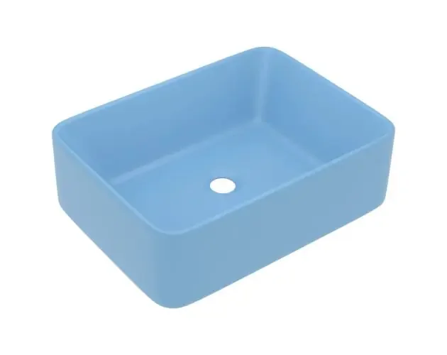 vidaXL lavabo de lujo de cerámica azul claro mate 41x30x12 cm | Brico Depôt Reso Gratuito