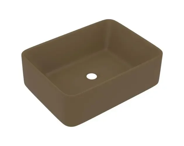 vidaXL lavabo de lujo de cerámica crema mate 41x30x12 cm | Brico Depôt Artigianale