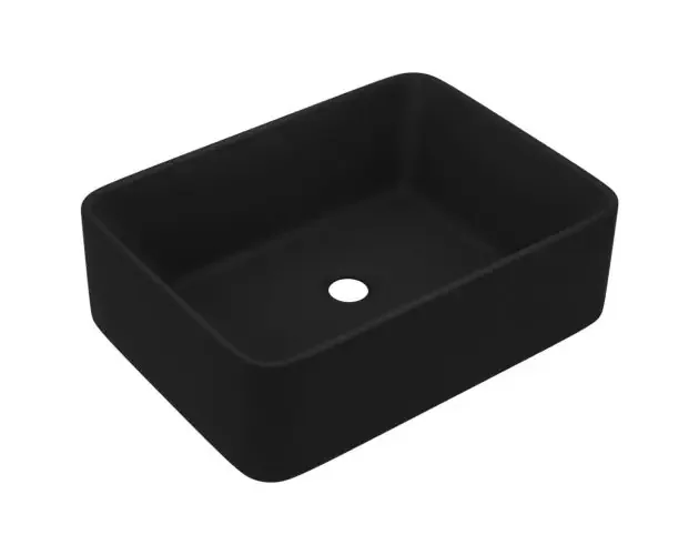 vidaXL lavabo de lujo de cerámica negro mate 41x30x12 cm | Brico Depôt Solo Oggi