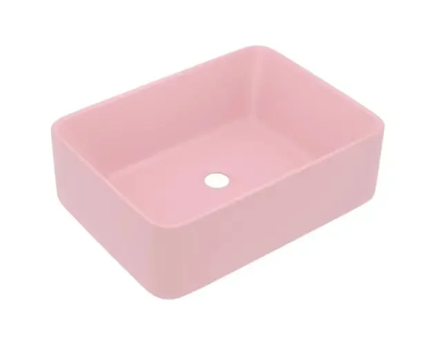 vidaXL lavabo de lujo de cerámica rosa mate 41x30x12 cm | Brico Depôt Artigianale