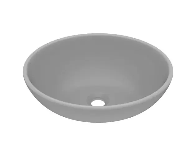 vidaXL lavabo de lujo ovalado cerámica gris claro mate 40×33 cm | Brico Depôt Premium