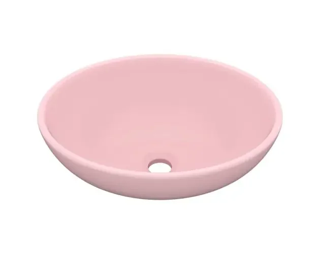 vidaXL lavabo de lujo ovalado cerámica rosa mate 40×33 cm | Brico Depôt Affare