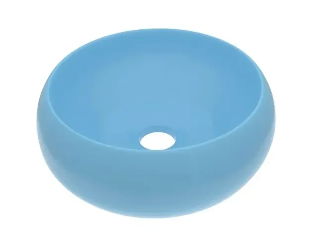 vidaXL lavabo de lujo redondo cerámica azul claro mate 40×15 cm | Brico Depôt Prezzo Scontato