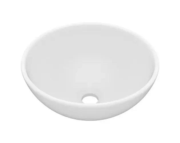 vidaXL lavabo de lujo redondo cerámica blanco mate 32,5×14 cm | Brico Depôt Ultimissimo Modello