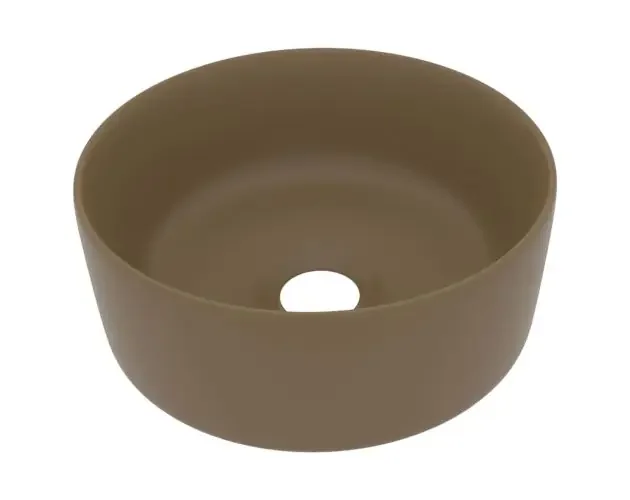vidaXL lavabo de lujo redondo cerámica crema mate 40×15 cm | Brico Depôt Compra Online