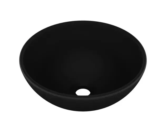 vidaXL lavabo de lujo redondo cerámica negro mate 32,5×14 cm | Brico Depôt Garanzia Inclusa