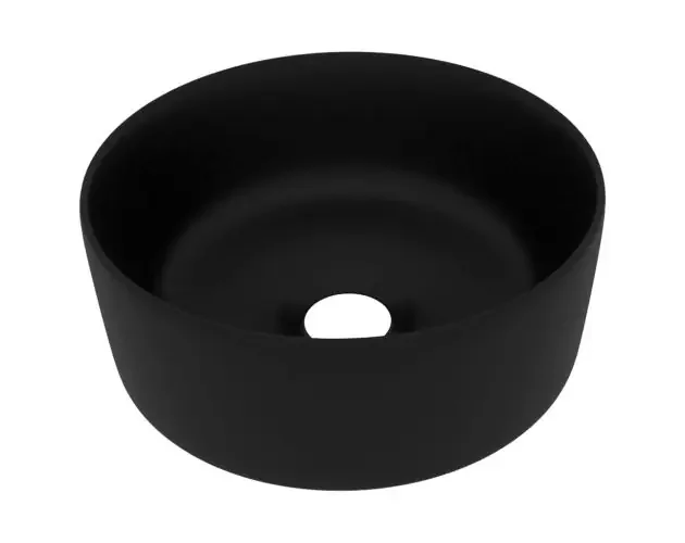 vidaXL lavabo de lujo redondo cerámica negro mate 40×15 cm | Brico Depôt Nuova Collezione
