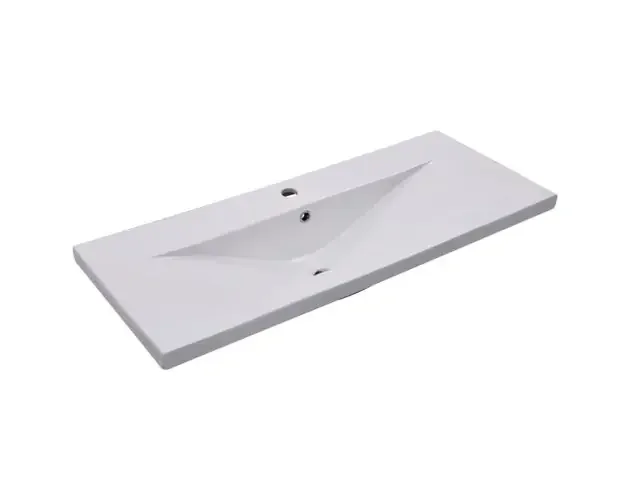 vidaXL lavabo encastrado de cerámica blanco 101×39,5×18,5 cm | Brico Depôt Edizione Limitata