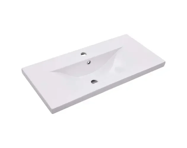 vidaXL lavabo encastrado de cerámica blanco 81×39,5×18,5 cm | Brico Depôt Offerta Limitata