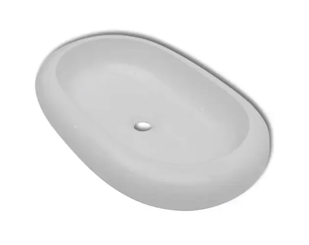 vidaXL lavabo ovalado de cerámica blanco 63×42 cm | Brico Depôt Di Tendenza