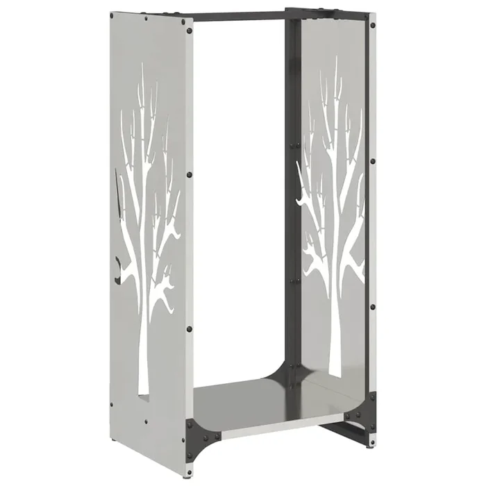 vidaXL Leñero 40x30x80 cm acero inoxidable