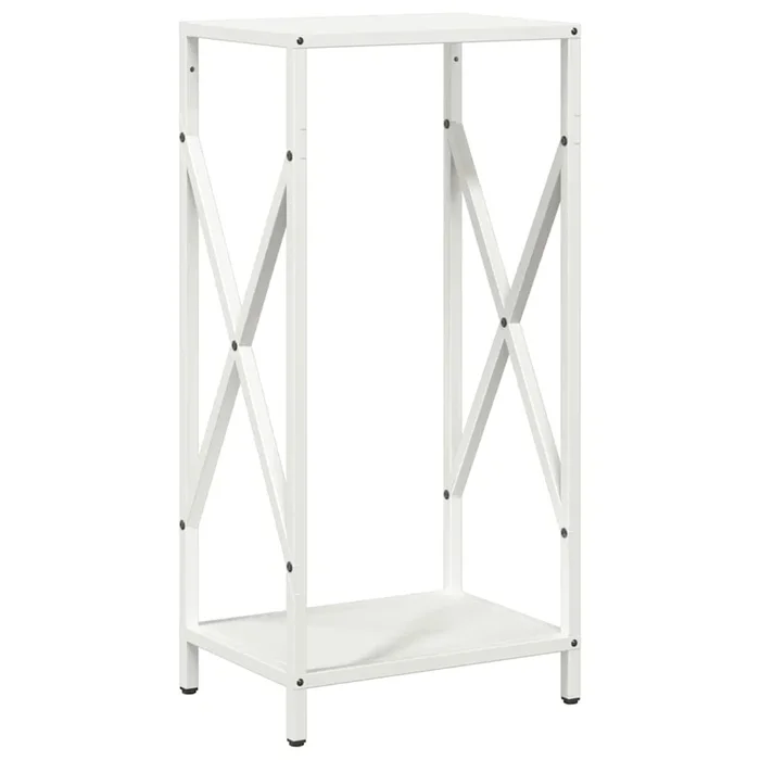 vidaXL Leñero blanco 34x25x70 cm Acero laminado en frío