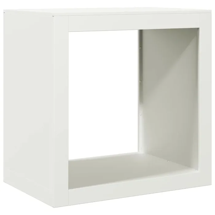 vidaXL Leñero de acero blanco 60x40x60 cm