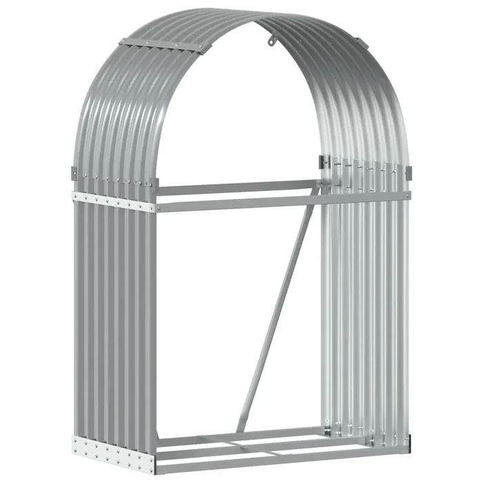 vidaXL Leñero de acero galvanizado gris claro 80x45x120 cm