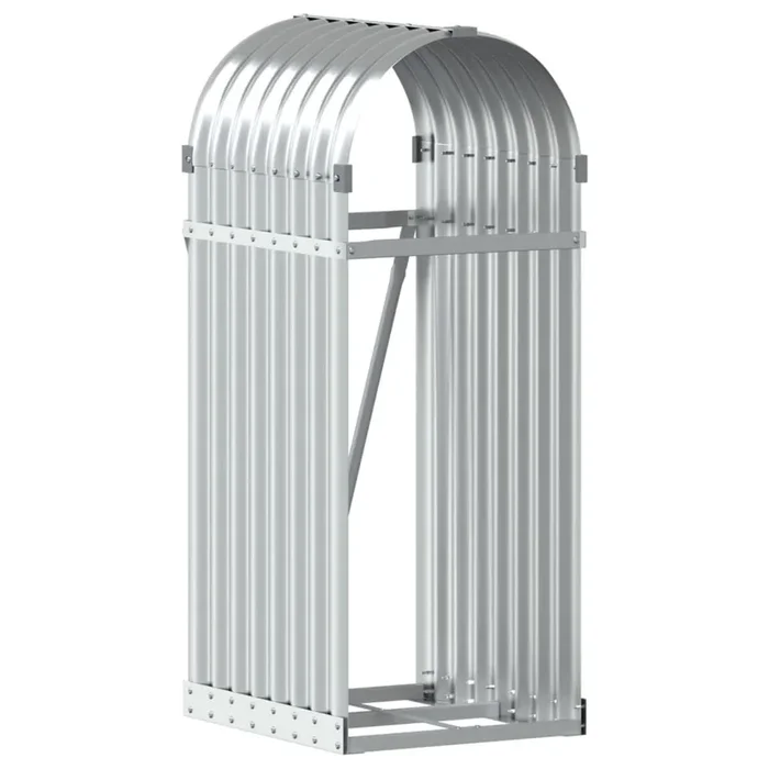 vidaXL Leñero de acero galvanizado plateado 40x45x100 cm