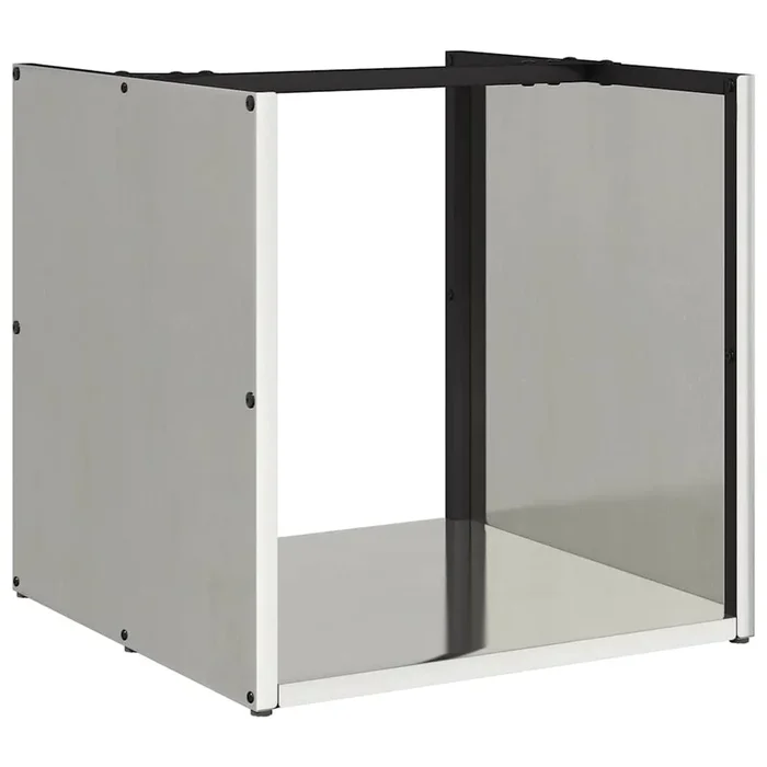 vidaXL Leñero de acero inoxidable 40x40x40 cm (2)