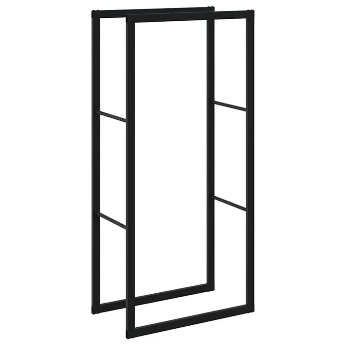 vidaXL Leñero de acero negro 55x30x116 cm