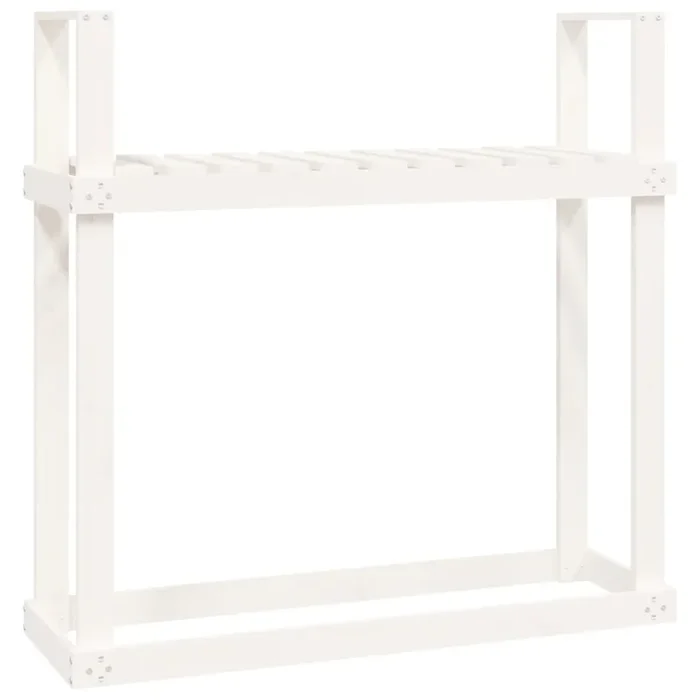 vidaXL Leñero de madera maciza de pino blanco 110x35x108,5 cm